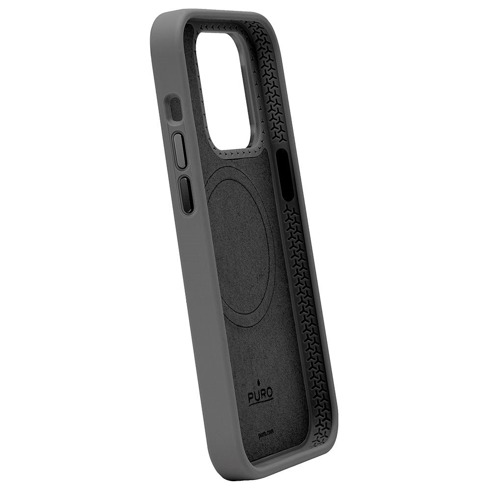 iPhone 15 Pro Puro Icon Mag Pro Silikone Cover - MagSafe Kompatibel - Sort