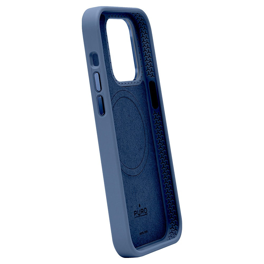 iPhone 15 Pro Puro Icon Mag Pro Silikone Cover - MagSafe Kompatibel - Mørkeblå