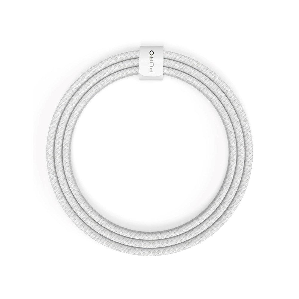 Puro Braided USB-C Kabel – 1.5m, 60W og 480Mbps Overførsel - Hvid