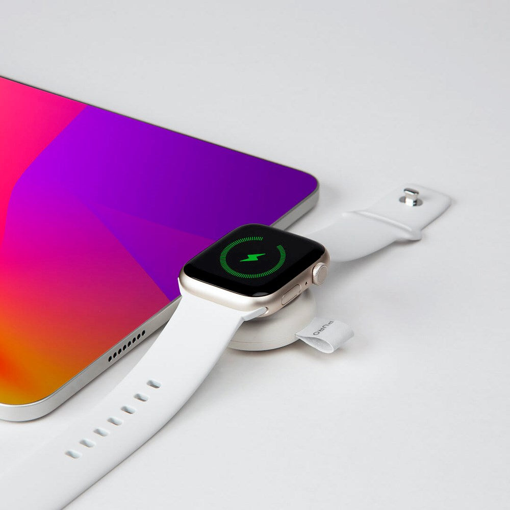 Puro Power Go Mini Trådløs Oplader til Apple Watch & AirPods Pro - USB-C - Hvid