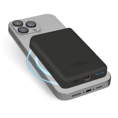 SBS Mag PowerBank 5000 mAh m. USB-C & Trådløs Opladning - Sort