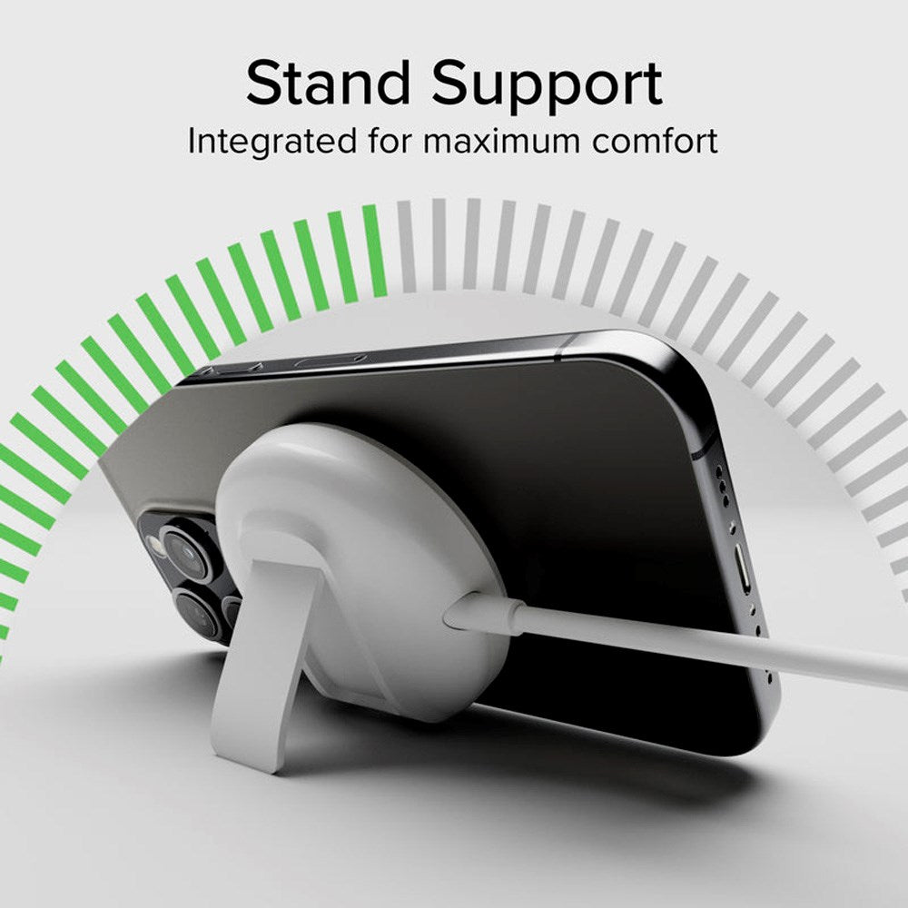 SBS 15W Qi2 Trådløs Oplader m. Kickstand - MagSafe Kompatibel - Hvid