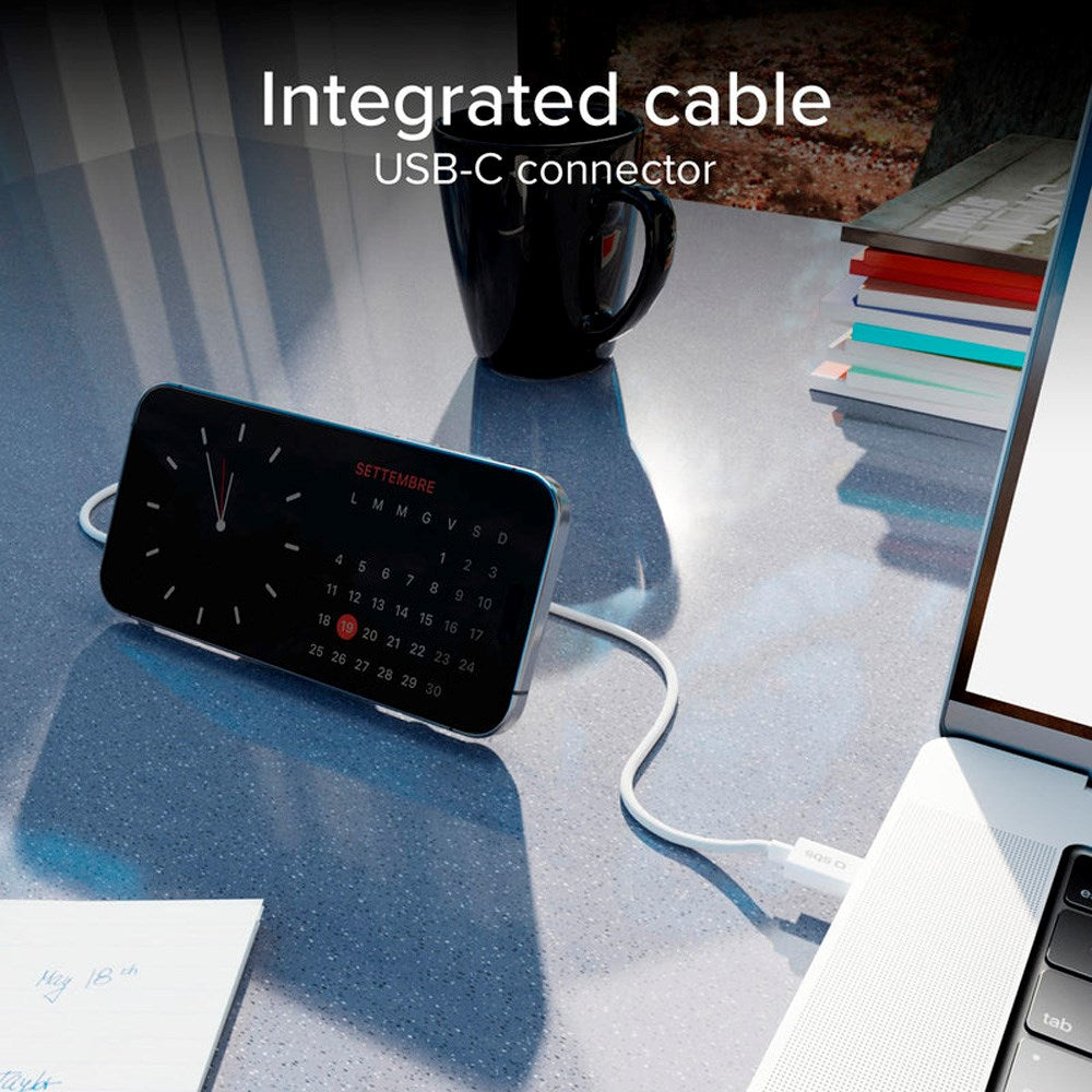 SBS 15W Qi2 Trådløs Oplader m. Kickstand - MagSafe Kompatibel - Hvid