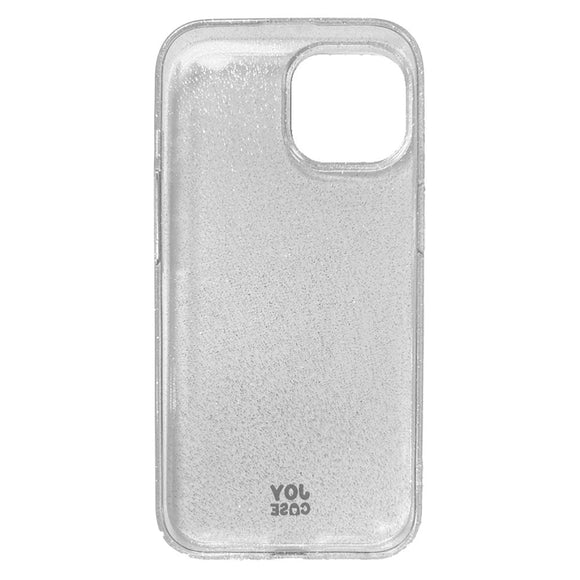 iPhone 15 Joy Case Hybrid Glitter Cover - Gennemsigtig / Sølv
