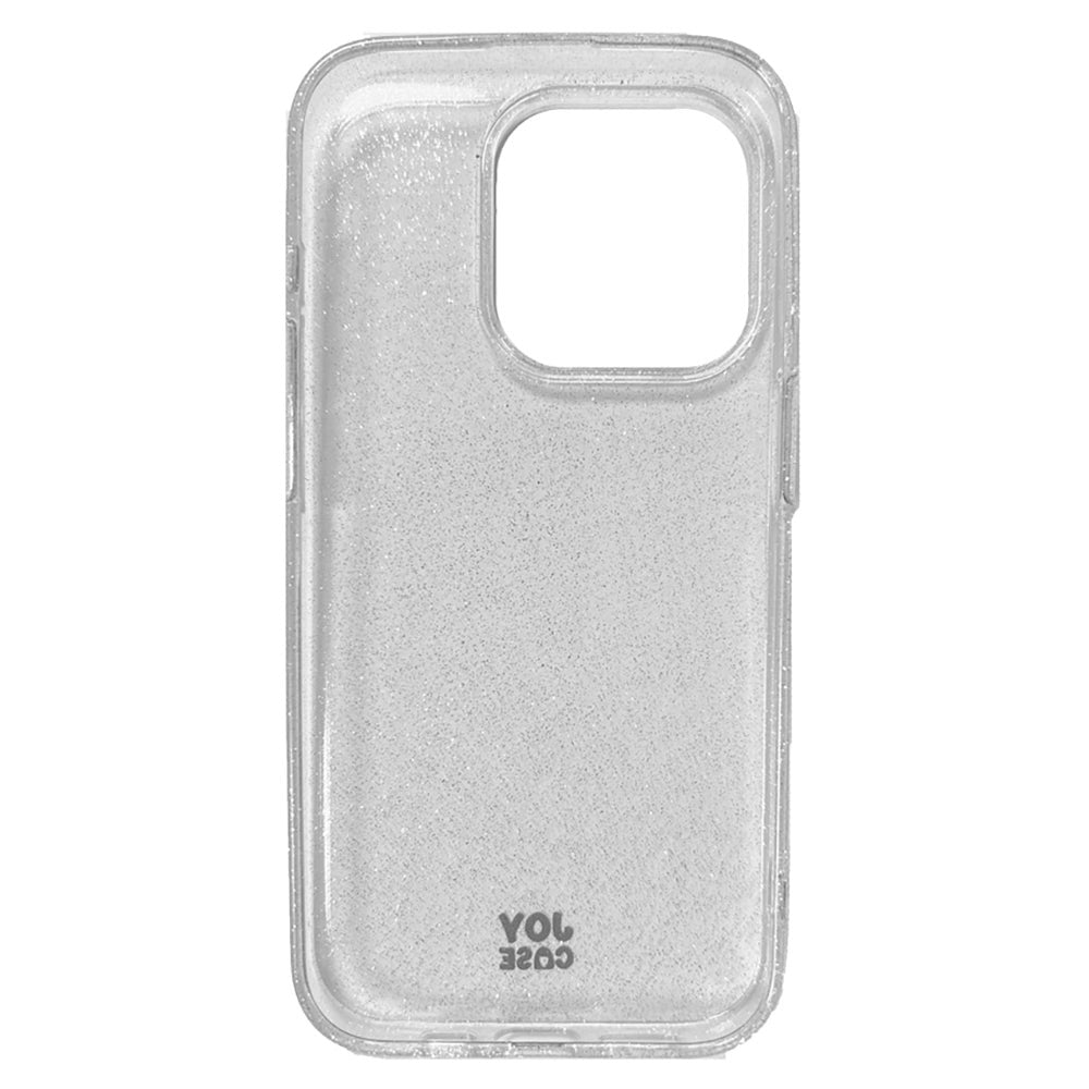 iPhone 15 Pro Joy Case Hybrid Glitter Cover - Gennemsigtig / Sølv