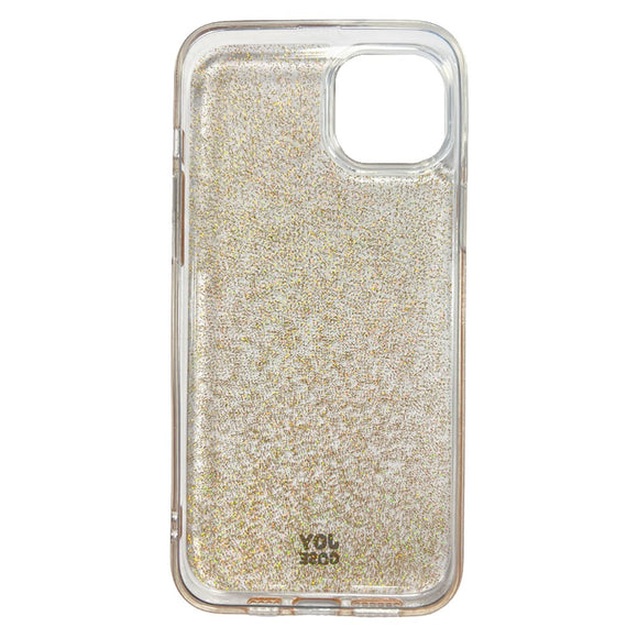 iPhone 15 Plus Joy Case Hybrid Glitter Cover - Gennemsigtig / Guld