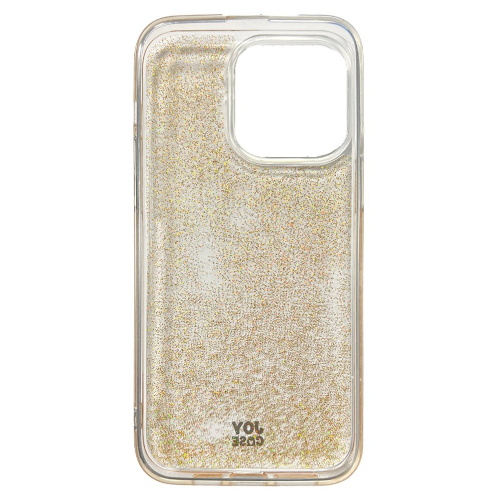 iPhone 15 Pro Max Joy Case Hybrid Glitter Cover - Gennemsigtig / Guld