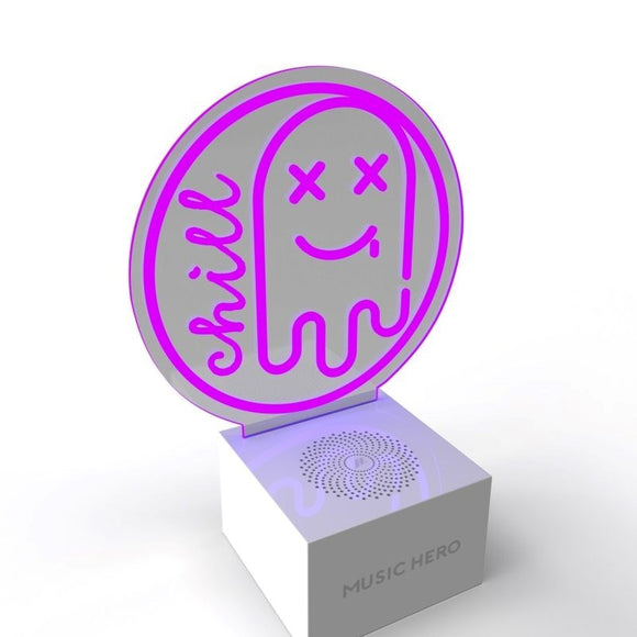 MUSIC HERO Neon Trådløs Bluetooth Højtaler m. LED Lys - Lilla
