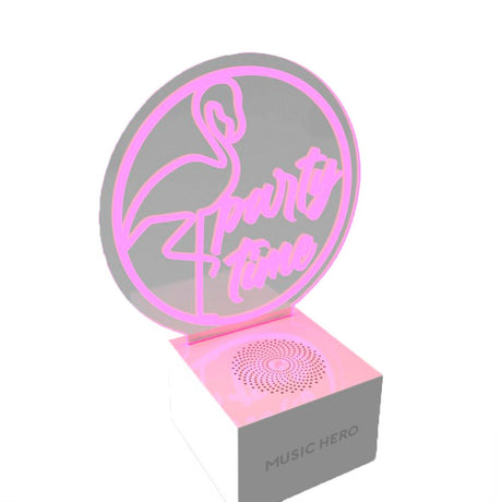 MUSIC HERO Neon Trådløs Bluetooth Højtaler m. LED Lys - Pink