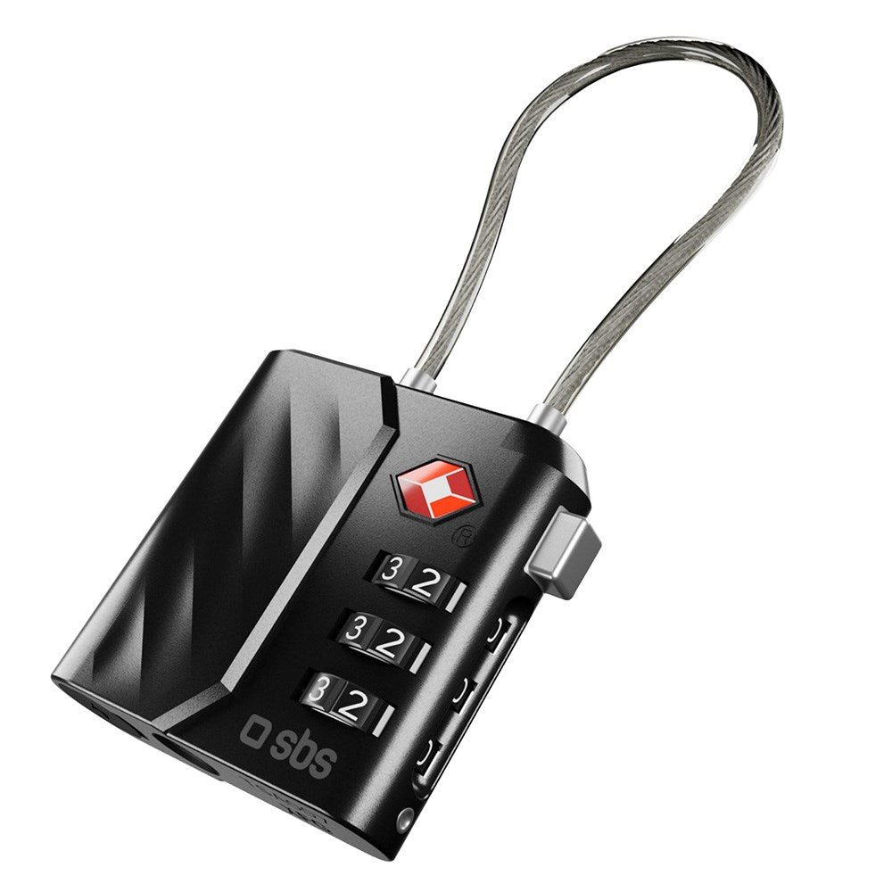 TSA-Hængelås Kompatibel m. Apple FindMy - GPS & Bluetooth Tracker - Sort