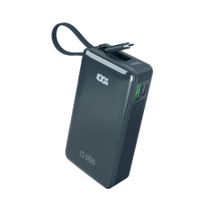 SBS - 20W LCD PowerBank m. 1x USB-A & 1x USB-C - 10.000 mAh - Blå