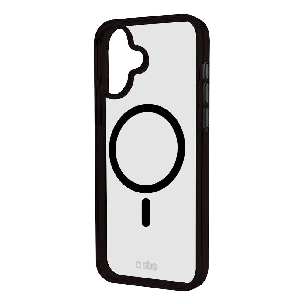 SBS iPhone 16 Mag Frame Cover - MagSafe Kompatibel - Gennemsigtig / Sort