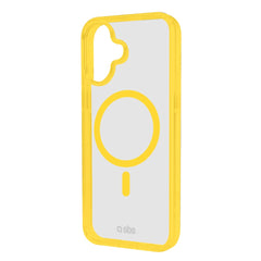 SBS iPhone 16 Mag Frame Cover - MagSafe Kompatibel - Gennemsigtig / Gul