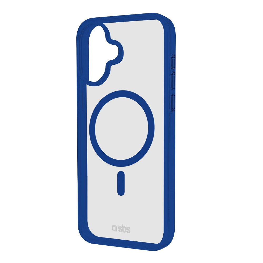 SBS iPhone 16 Mag Frame Cover - MagSafe Kompatibel - Gennemsigtig / Blå