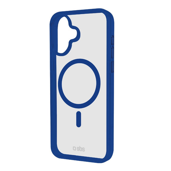 SBS iPhone 16 Mag Frame Cover - MagSafe Kompatibel - Gennemsigtig / Blå