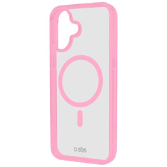 SBS iPhone 16 Mag Frame Cover - MagSafe Kompatibel - Gennemsigtig / Lyserød