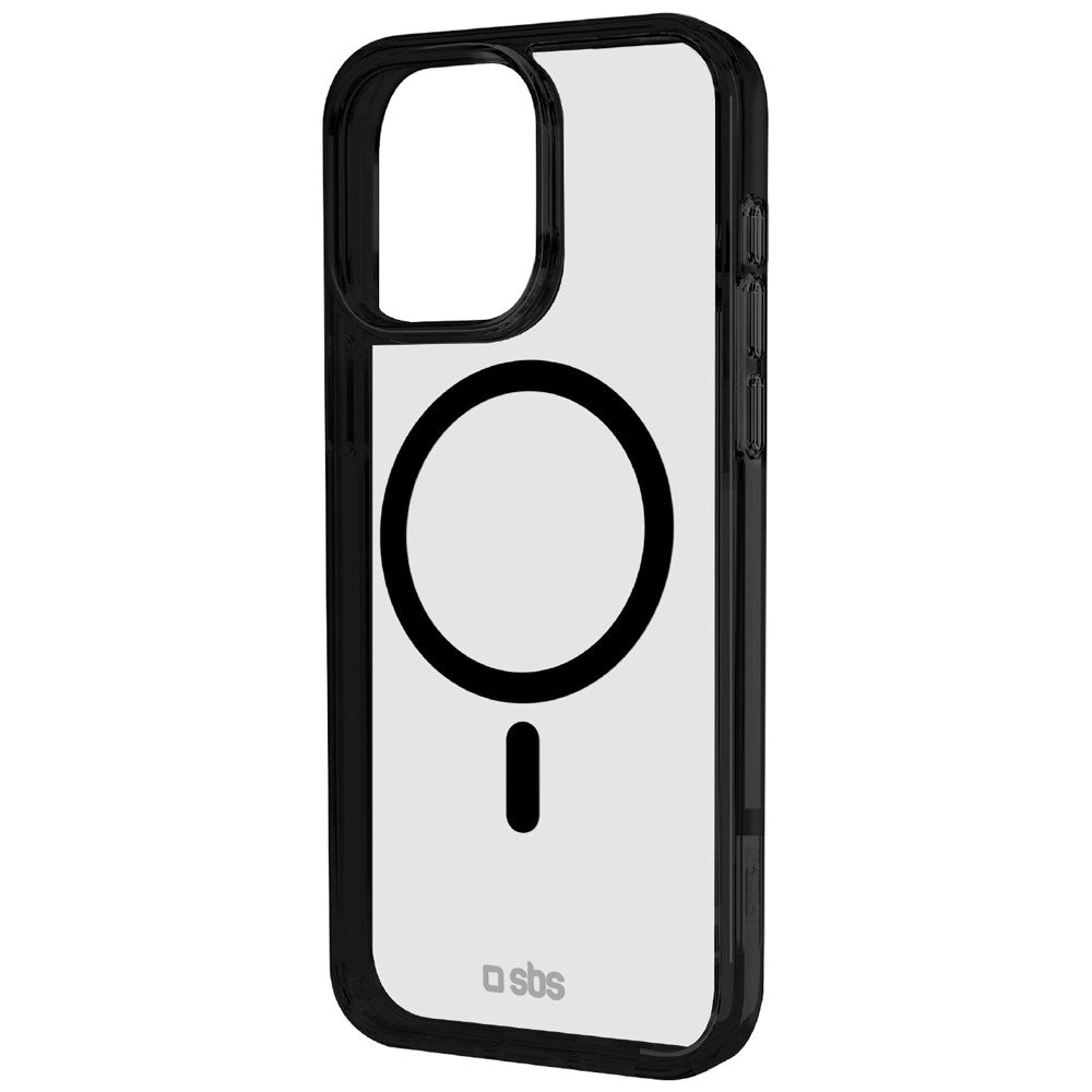 SBS iPhone 16 Pro Mag Frame Cover - MagSafe Kompatibel - Gennemsigtig / Sort