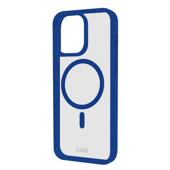 SBS iPhone 16 Pro Mag Frame Cover - MagSafe Kompatibel - Gennemsigtig / Blå
