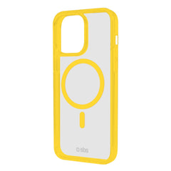 SBS iPhone 16 Pro Max Mag Frame Cover - MagSafe Kompatibel - Gennemsigtig / Gul