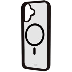 SBS iPhone 16 Plus Mag Frame Cover - MagSafe Kompatibel - Gennemsigtig / Sort