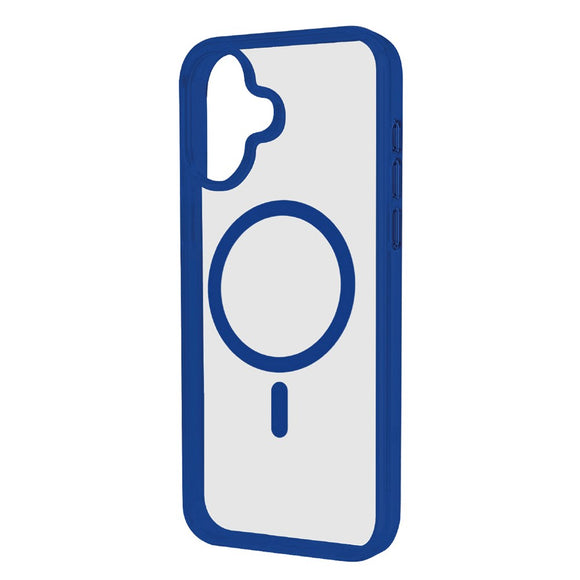SBS iPhone 16 Plus Mag Frame Cover - MagSafe Kompatibel - Gennemsigtig / Blå