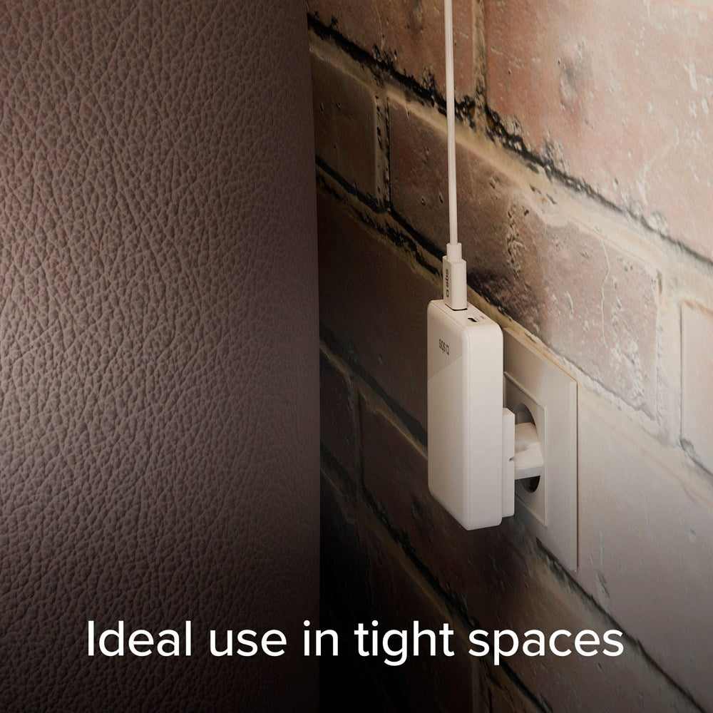 SBS 65W Flexi Foldbar Vægoplader m. 1x USB-A & 1x USB-C - Hvid