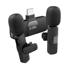 SBS Trådløs Mikrofon Kit m. USB-C - 2 stk - Sort
