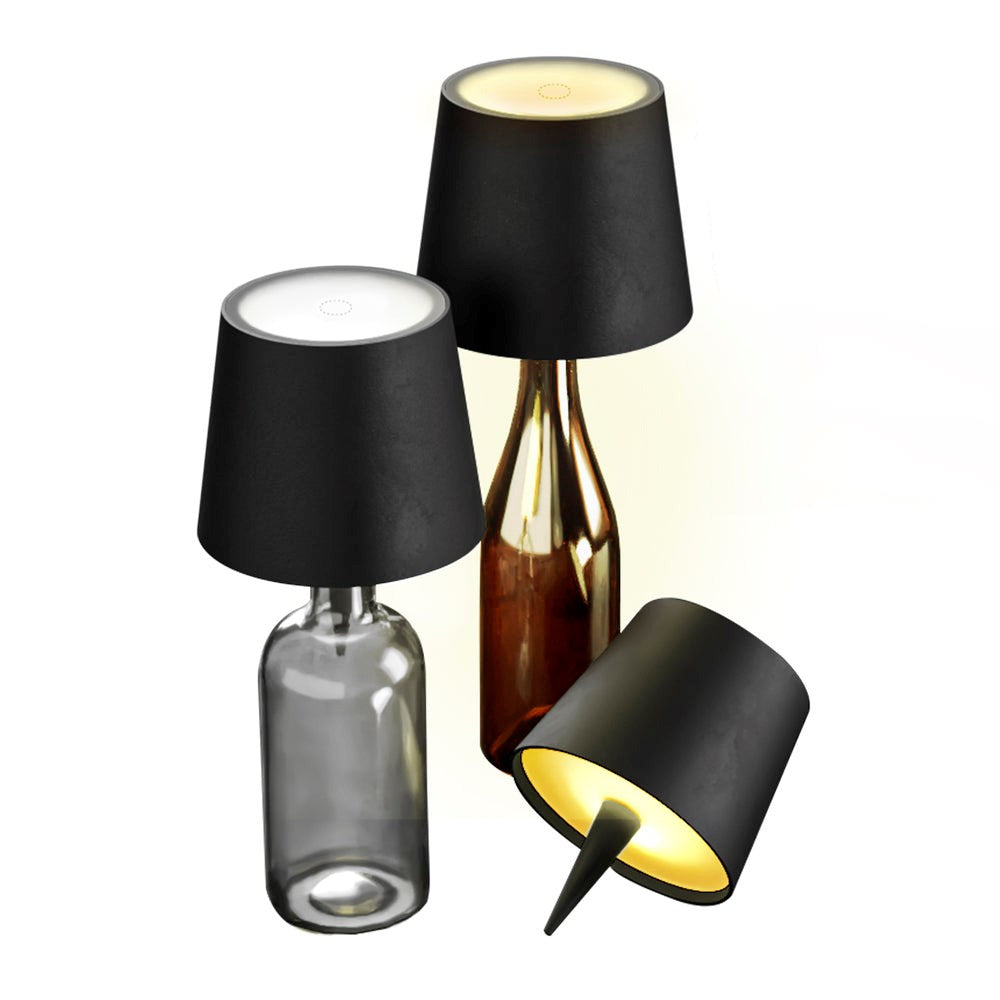 SBS Genopladelig LED Bordlampe - Lampeskærm - Sort