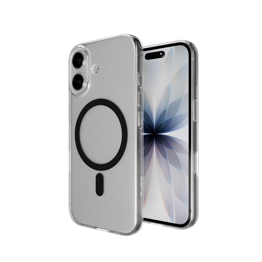 iPhone 17 PURO LITE MAG Hybrid Cover - MagSafe Kompatibel - Gennemsigtig / Sort