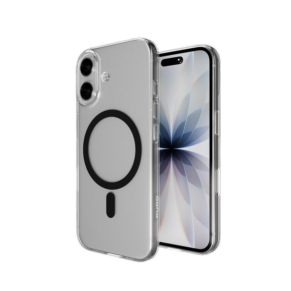 iPhone 17 PURO LITE MAG Hybrid Cover - MagSafe Kompatibel - Gennemsigtig / Sort