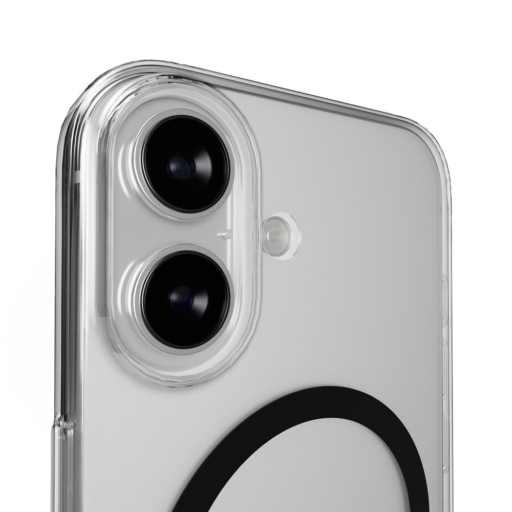 iPhone 17 PURO LITE MAG Hybrid Cover - MagSafe Kompatibel - Gennemsigtig / Sort