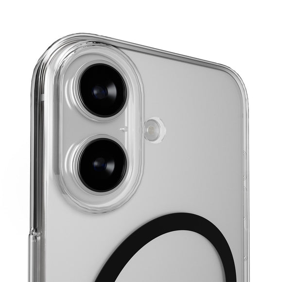 iPhone 17 PURO LITE MAG Hybrid Cover - MagSafe Kompatibel - Gennemsigtig / Sort