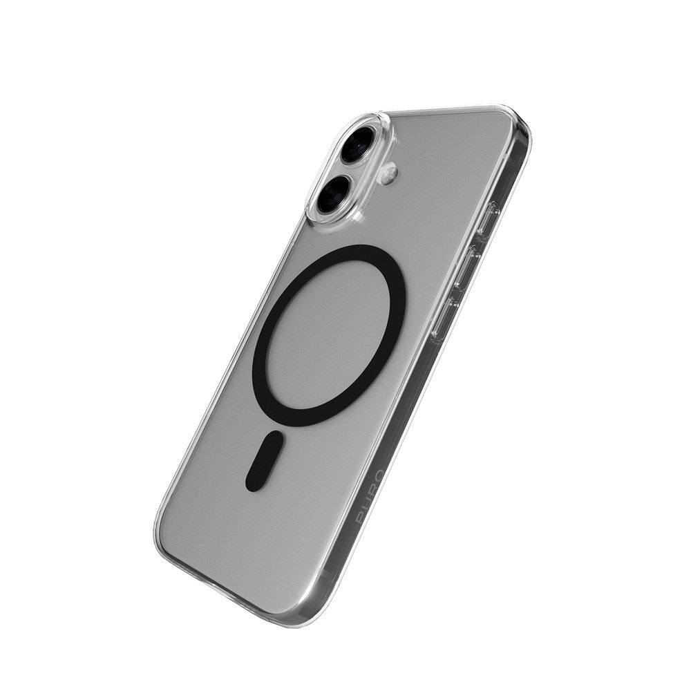 iPhone 17 PURO LITE MAG Hybrid Cover - MagSafe Kompatibel - Gennemsigtig / Sort