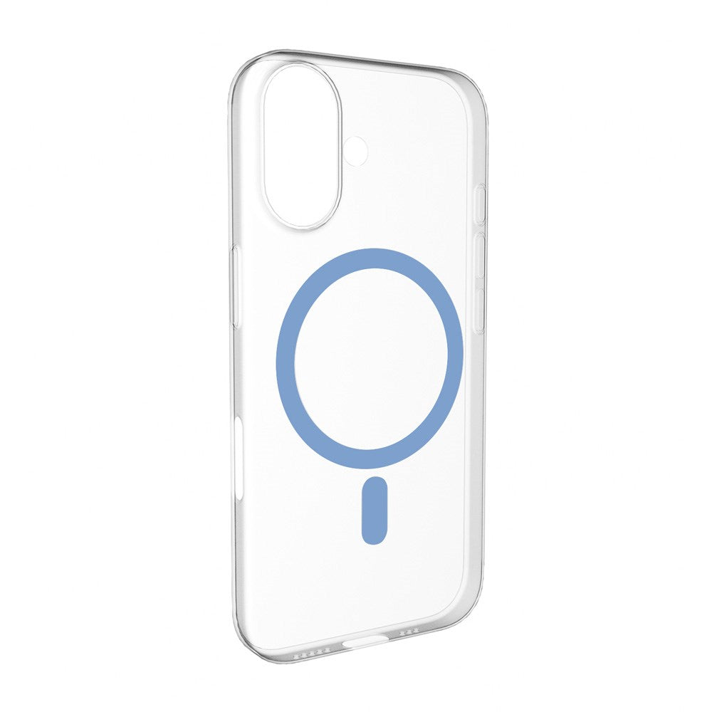 iPhone 17 PURO LITE MAG Hybrid Cover - MagSafe Kompatibel - Gennemsigtig / Blå