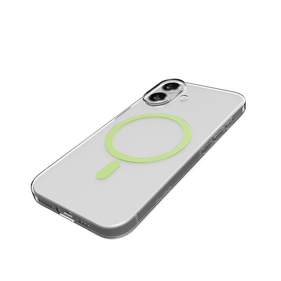 iPhone 17 PURO LITE MAG Hybrid Cover - MagSafe Kompatibel - Gennemsigtig / Grøn