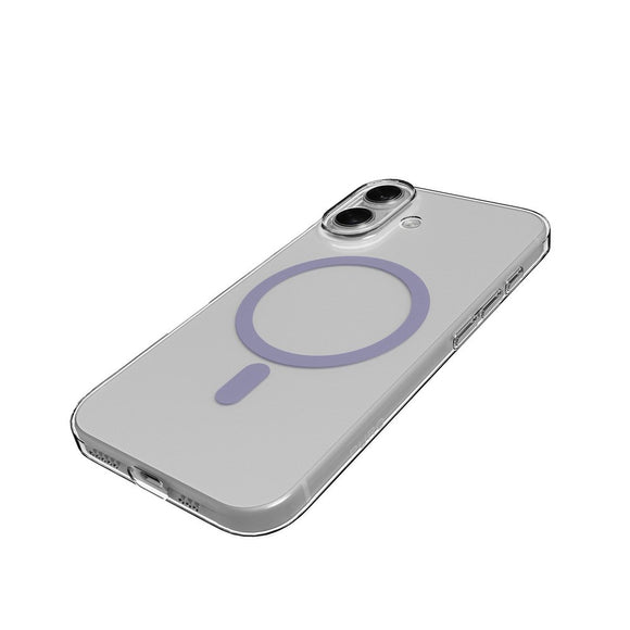 iPhone 17 PURO LITE MAG Hybrid Cover - MagSafe Kompatibel - Gennemsigtig / Lilla