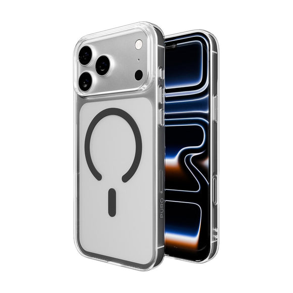 iPhone 17 Pro PURO LITE MAG Hybrid Cover - MagSafe Kompatibel - Gennemsigtig / Grå