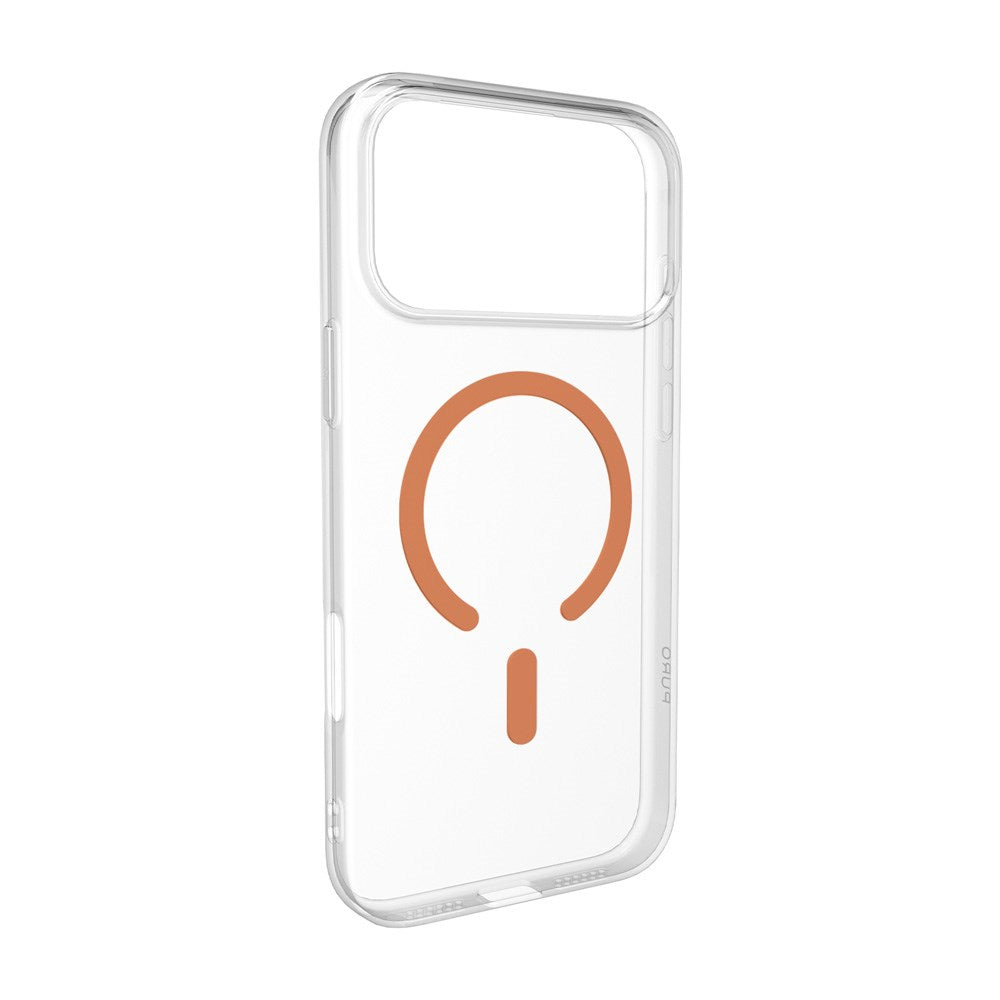 iPhone 17 Pro PURO LITE MAG Hybrid Cover - MagSafe Kompatibel - Gennemsigtig / Orange