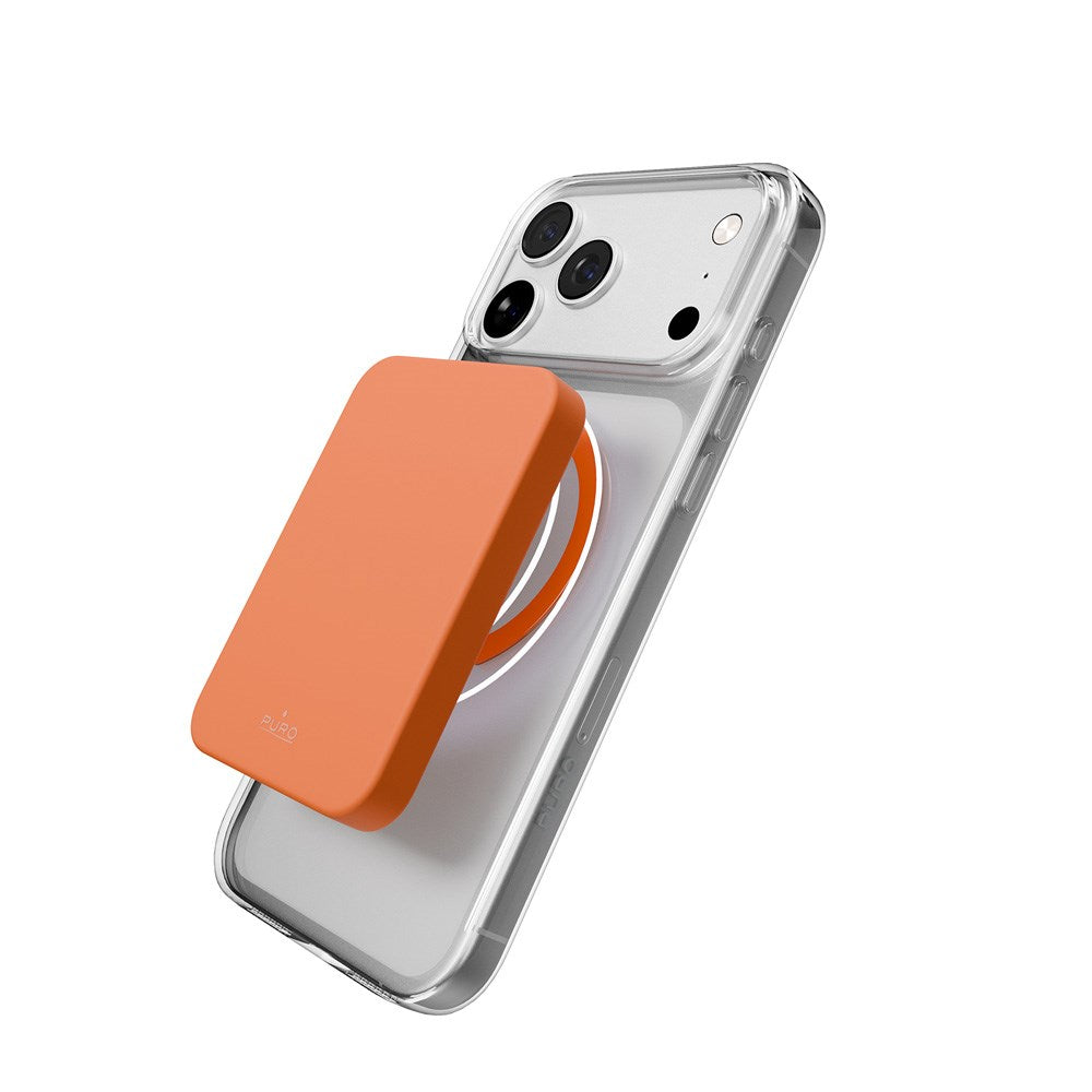 iPhone 17 Pro Max PURO LITE MAG Hybrid Cover - MagSafe Kompatibel - Gennemsigtig / Orange