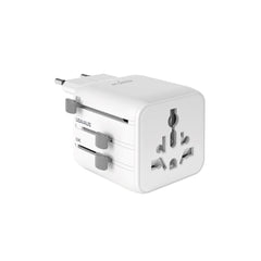 Puro Universal Rejseadapter 2500W - Kompatibel med EU / UK / US / AUS - Hvid