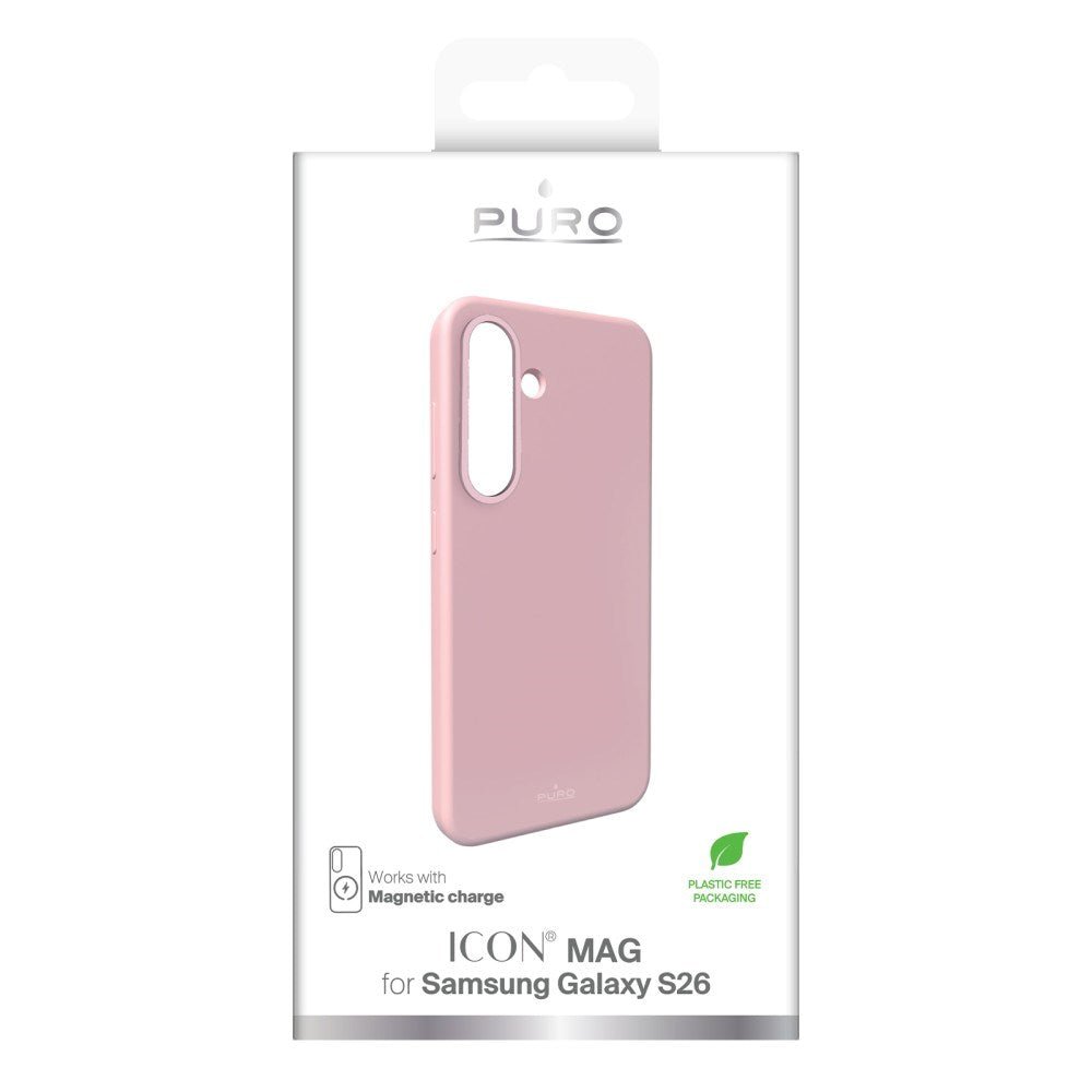 Samsung Galaxy S26 PURO ICON MAG Silikone Cover - MagSafe Kompatibel - Lyserød