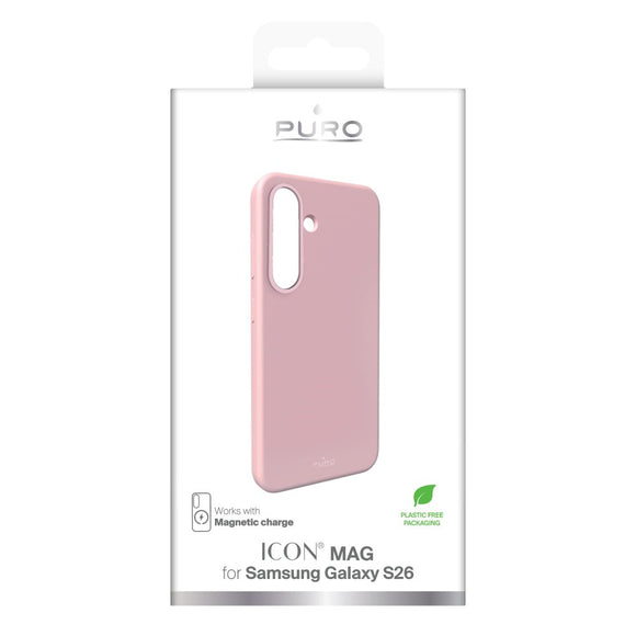 Samsung Galaxy S26 PURO ICON MAG Silikone Cover - MagSafe Kompatibel - Lyserød