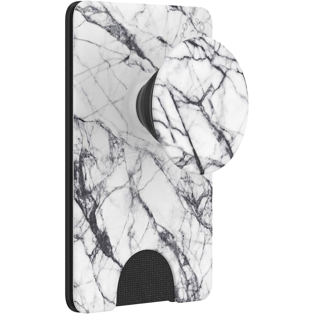 POPSOCKETS PopWallet Dove White Marble MagSafe Kortholder m. Standerfunktion