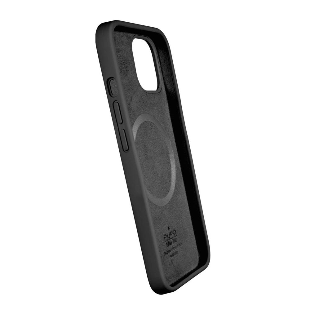 iPhone 12 / 12 Pro Puro Icon Mag Silikone Cover - MagSafe Kompatibel - Sort