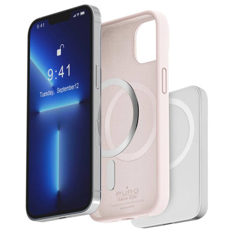 iPhone 14 Pro Max PURO ICON MAG Silikone Cover - MagSafe Kompatibel - Lyserød