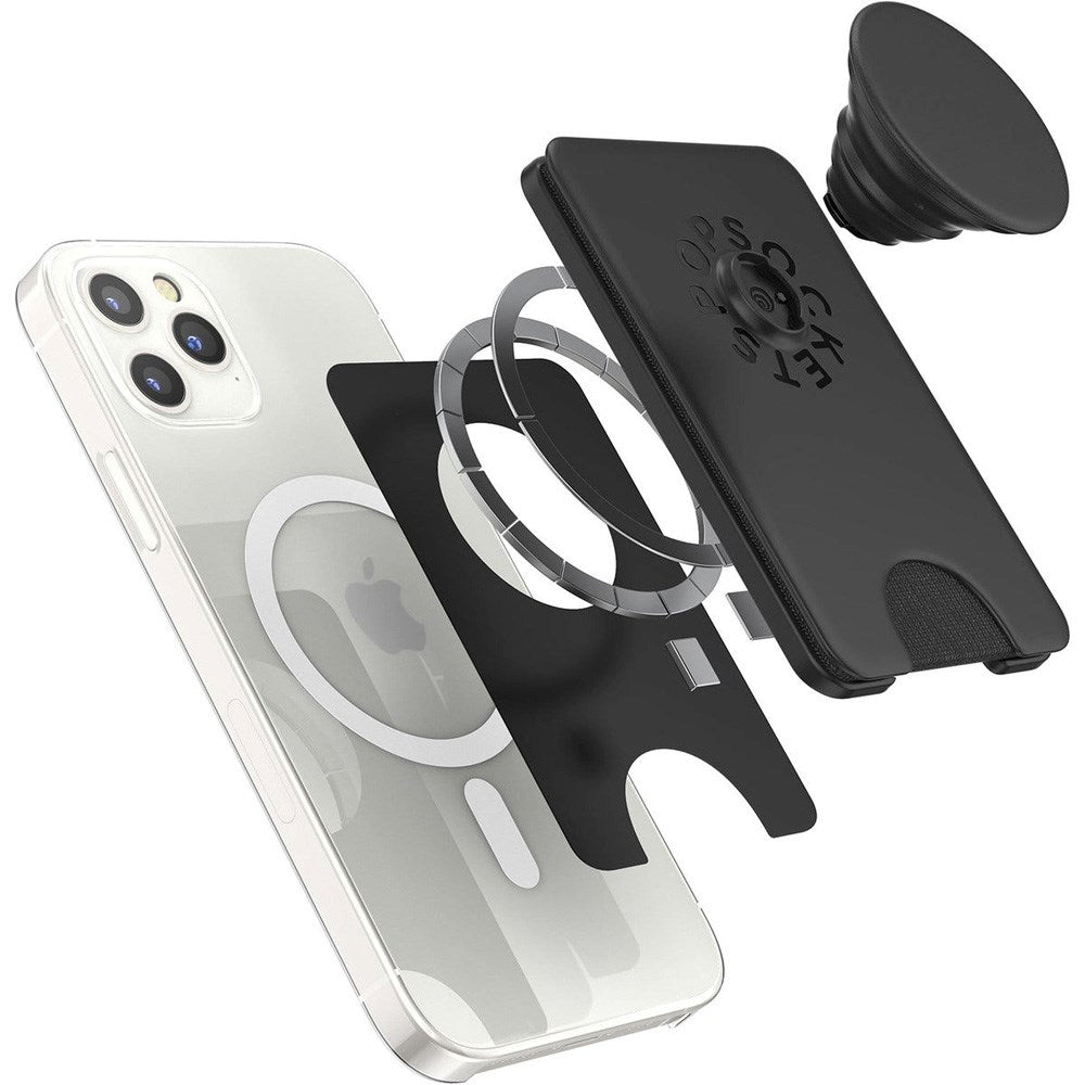 POPSOCKETS MagSafe Greb m. Kortholder - Sort