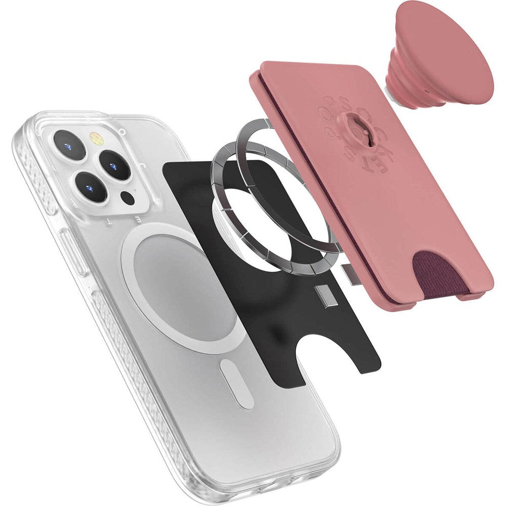 POPSOCKETS PopWallet Clay MagSafe Kortholder m. Standerfunktion