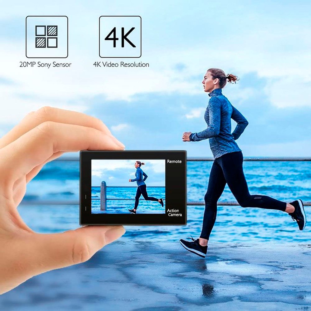 AKASO Brave 4 Action Kamera - Ultra HD 4K - Sort