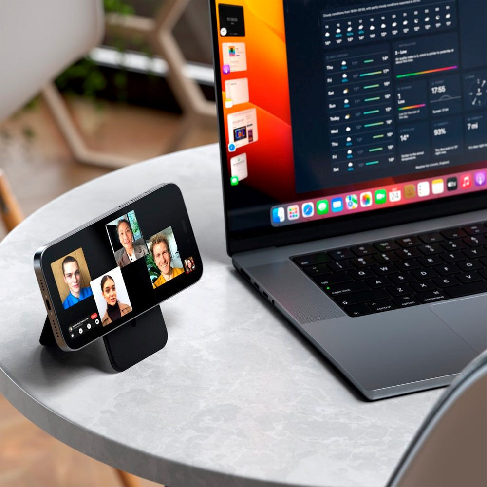 Satechi Magnetisk Læder Kortholder m. Ståfunktion - MagSafe Komptibel - Sort