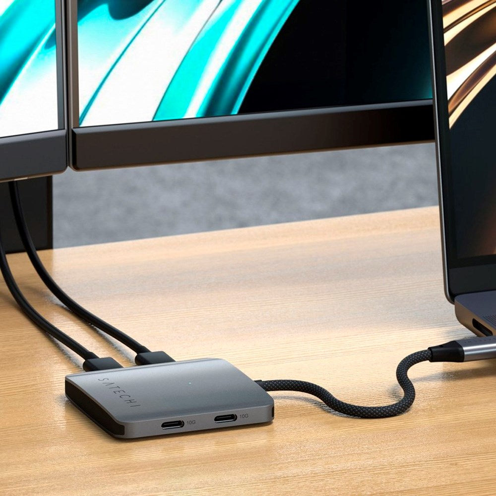 Satechi USB-C Multiport Adapter m. 4 x USB-C - Grå
